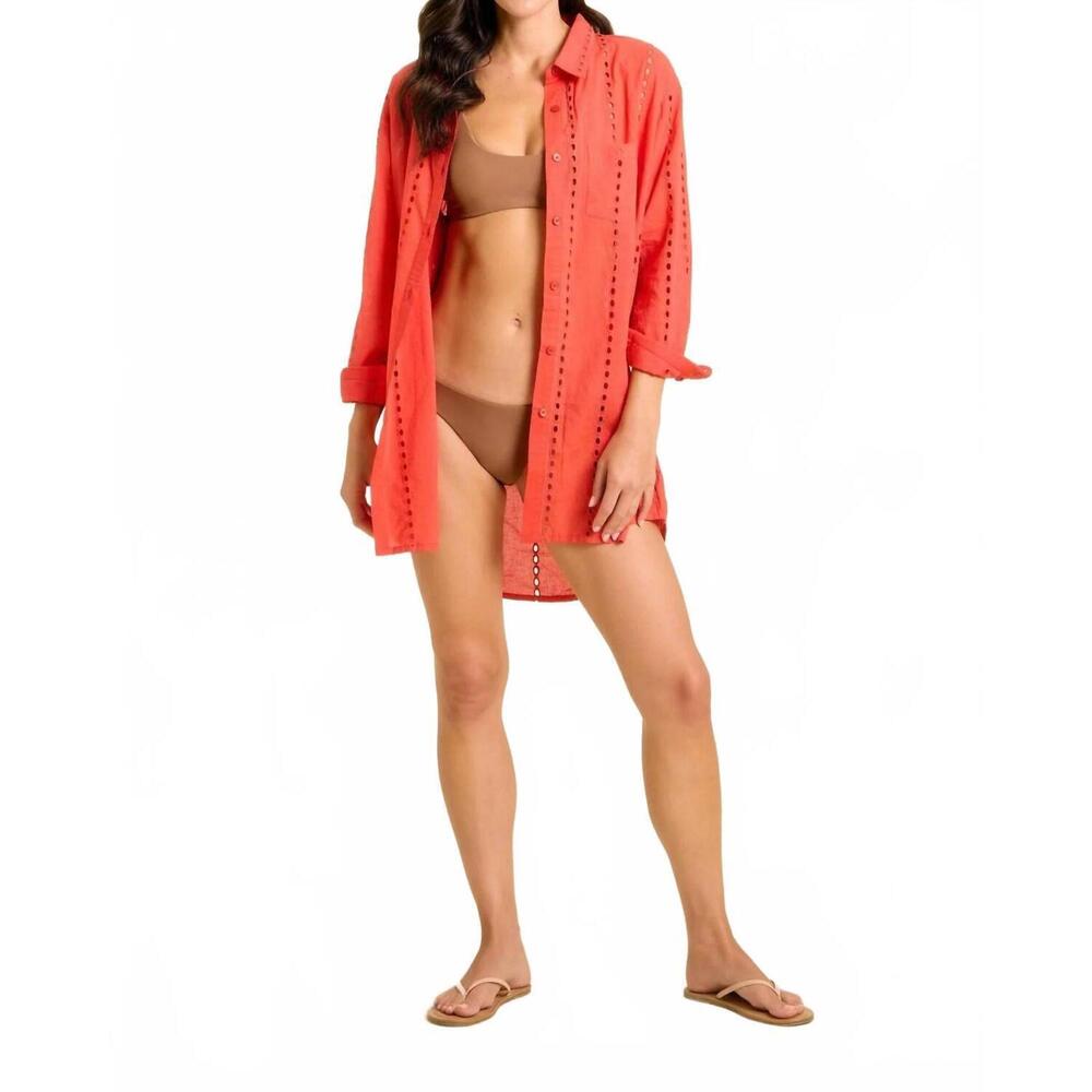 NEW SITANO positano shirt dress in coral
